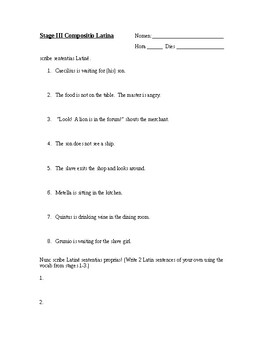 Preview of Stage 3 Cambridge Latin course compositio - editable