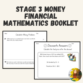 Preview of Stage 3 Money Financial Mathematics Booklet and PowerPoint - NSW Outcomes & ANS