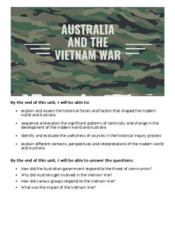 Preview of Stage 5 Vietnam War Student Workbook