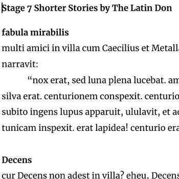 Preview of Stage 7 Abridged Stories by The Latin Don