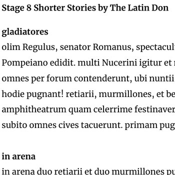 Preview of Stage 8 Abridged Stories by The Latin Don