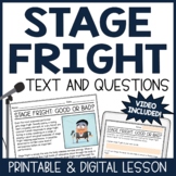 Stage Fright Worksheet and Questions | Oral Presentations 