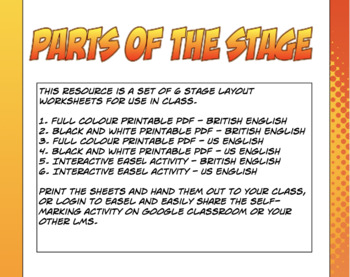 Preview of Stage Layout - Label the Stage Activities and Worksheet