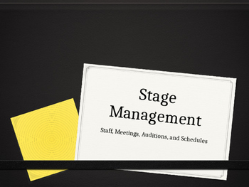 Preview of Stage Management: Production Staff, Meetings, and Schedules and Auditions