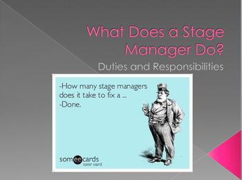 Preview of Stage Management Unit Lesson Plans and Power Points Bundle