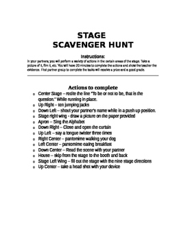 Preview of Stage Scavenger Hunt