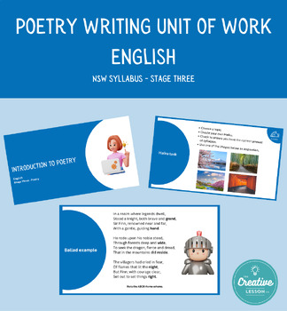 Preview of Stage Three NSW - English - Poetry Writing Unit of Work