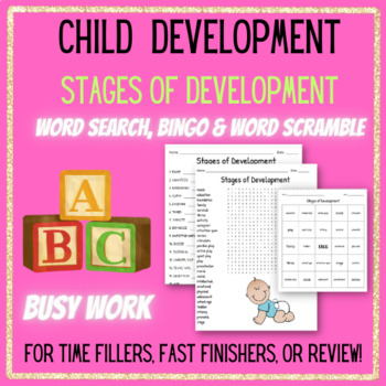 Preview of Stages of Development Activities Child Development FACS w/ answer key