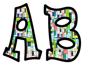 Stained Glass Bulletin Board Alphabet Letters by Carol Young Podmore