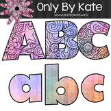 Bulletin Board Letters, Stained Glass Zentangle, Print Your Own