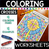 Stained Glass Cross Coloring Page Worksheets Teaching Resources Tpt