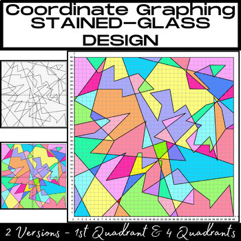 Preview of Stained-Glass Design COORDINATE GRAPHING-Geometric Art-Bulletin Board Display
