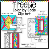 Stained Glass Designs Color by Number or Code Clip Art FREEBIE