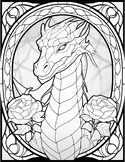 Stained Glass Dragon Coloring Book| 100 Stained Glass Drag