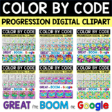 Stained Glass Mosaic Easter Eggs COLOR BY CODE Progression