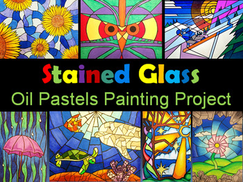 Preview of Stained Glass   Oil Pastels Painting Project