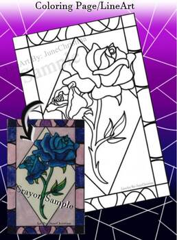 beauty and the beast stained glass rose coloring pages