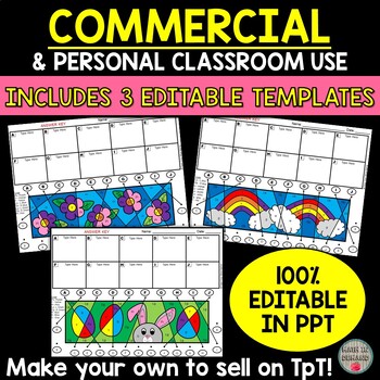 Preview of Stained Glass Template Spring Edition for Commercial or Personal Use EDITABLE