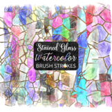 Stained Glass Watercolor Brush Strokes Set 5