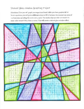Stained Glass Window Linear Graphing project by Teach2Preach | TpT