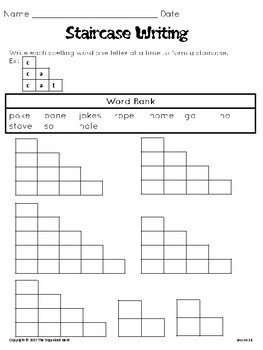 Staircase Writing Spelling Center -Grade 1-Aligned with Journeys 2017