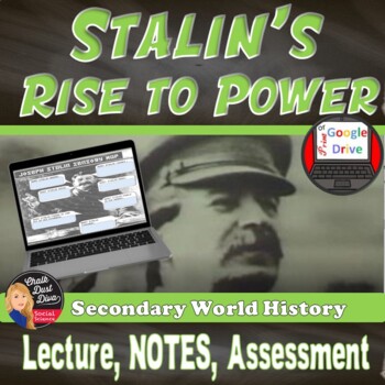 Preview of Stalin Rise to Power | Lecture & PPT | Graphic Organizer | Sensory Figure