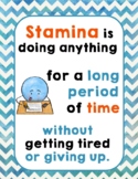 Stamina Poster | Building Stamina | Class Management | Sel