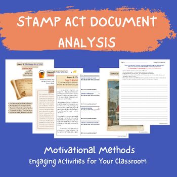 Preview of Stamp Act DBQ Primary Source Analysis and Writing Activity for Middle School