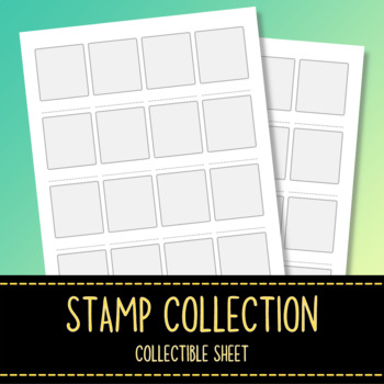 Preview of Stamp Collection Sheet - Class Collectible Challenge - Activity for Students