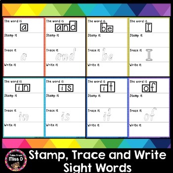 Preview of Stamp, Trace and Write Sight Words EDITABLE