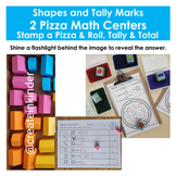 Stamp a Shape Pizza and Roll, Tally and Total Math Centers