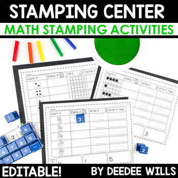 Preview of Stamping Center No Prep Math Center Activities and Worksheets - editable