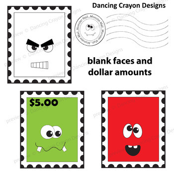 100 Postage Stamps Clip Art | Monster Mail