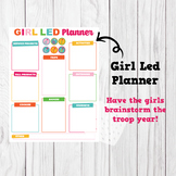 Girl-Led Year Single Page Planner for Leaders Girl Scouts 