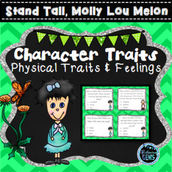Preview of Stand Tall, Molly Lou Melon Activities - Character Traits Task Cards