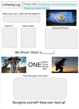 Preview of Stand Up Native American Listening Worksheet