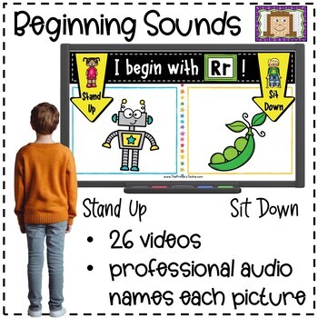 Preview of Stand Up Sit Down Beginning Sounds Brain Breaks