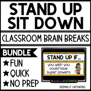 Preview of Stand Up Sit Down Brain Break Bundle