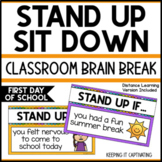 Stand Up Sit Down Brain Break {First Day of School}