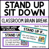 Stand Up Sit Down Brain Break {Second Week of School}