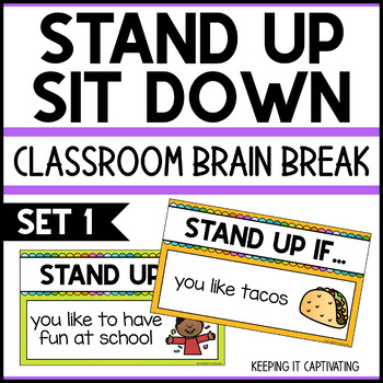 Preview of Stand Up Sit Down Brain Break {Set 1}