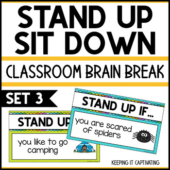 Preview of Stand Up Sit Down Brain Break {Set 3}