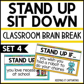 Preview of Stand Up Sit Down Brain Break {Set 4}