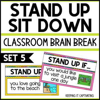 Preview of Stand Up Sit Down Brain Break {Set 5}