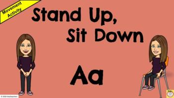 Preview of Stand Up, Sit Down - Letter Aa - Initial letter sound