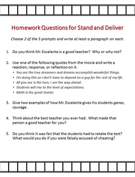 stand and deliver essay questions