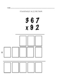Standard Algorithm Multi Digit Multiplication - Quick Check/Exit Slip