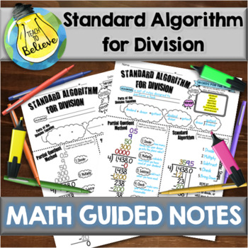 Preview of Standard Algorithm for Division Guided Notes