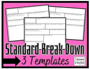 Preview of Standard Breakdown Templates