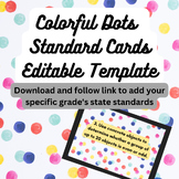 Standard Cards- Colorful Dots- Editable Template